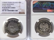 100 ZŁ Próba NIKIEL ADAM MICKIEWICZ wprost 1978 NGC PF68 2 MAX PIĘKNA