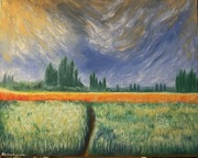 Obraz olejny Monet „Pola zbożowe”