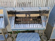 Okap gastronomiczny trapez z kompletem filtrów i kranikiem 1200x700x(h)400