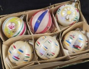 Duże bombki prl szklane kolorowe bańki okrągle ozdoby choinkowe vintage 