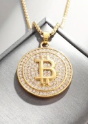 Naszyjnik z wisiorkiem z symbolem Bitcoin
