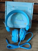 Słuchawki nauszne dla dzieci niebieskie w dinozaury