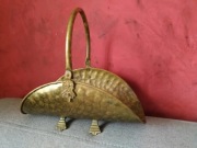 Vintage koszyk z rączką patera miedziana 