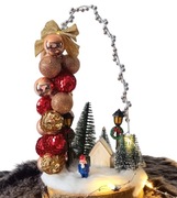 Dekoracja świąteczna HandMade na plastrze drewna Cudo