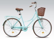 Rower miejski turkusowy z koszykiem 