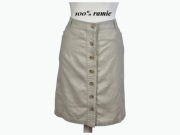 MICHA Spódnica Beżowa 100% Ramie Zapinana Kieszenie Plus Size 46 XXXL