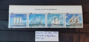 3429-3432** 3429-32** Polskie jachty pełnomorskie pasek z tyt. emisji 1996