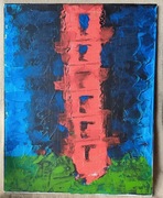 "Kompozycja industrialna 2" - obraz , akryl na plótnie 40x50