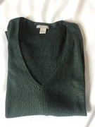 H&M. Butelkowo zielona przyjemna w dotyku, rozciągliwa bluzka z wiskozy