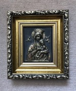 Ceramika płaskorzezba Matka Boska Komunia prezent