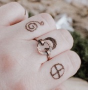 Pierścionek słowiański rustykalny kuta miedź antyczna z charakterem