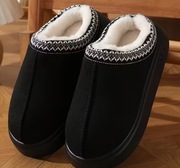 Kapcie Zimowe Damskie Góralskie Buty Domowe Czarne Ciepłe Wygodne