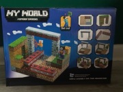 Klocki magnetyczne minecraft 100 elementow w tym 2 ludziki