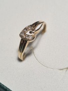 Pierścionek złoty - zaplecione serce