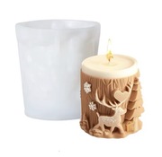  JELEŃ CHOINKI Cylinder forma silikonowa 8.8*8.5 do odlewów Świec Wosku 