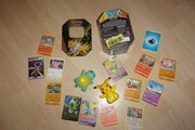 pokemon karty figurki pikachu squirtie pudełko