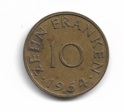 Saara 10 Franków 1954 r 
