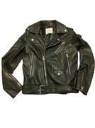 Kurtka skórzana Mango biker ramoneska XS 34 skóra naturalna zielona