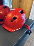 Kask dla dziecka rowerowy na rower kask czerwony Btwin 53 56 cm