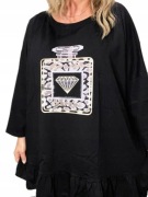 bluzka tunika z falbaną  BAWEŁNA DUŻY ROZMIAR CYRKONIE 6XL 58 60