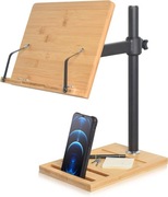 WISHACC Stojak Na Książki Regulowany Bambusowy Do Kuchni Biura Szkoły