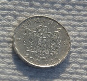 Rumunia Michał I Hohenzollern-Sizgmaringen 200 lejów lei 1942 KM# 63 Srebro