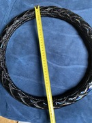 Pokrowiec na kierownicę pikowany czarny elegancki