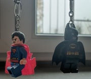 LEGO Batman + Superman latarki LED breloki breloczki