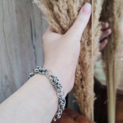 Bizantyjska bransoletka chainmaille ręcznie wykonana ze stali chirurgicznej
