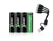 Coast Zithion-X Zestaw 4 baterii AA usb-C, Lithium-Ion 1,5 V 2400 mAh,