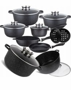 ZESTAW GARNKÓW MARMUROWYCH PATELNIA GARNKI MARMURKOWE ZESTAW INDUKCJA/GAZ