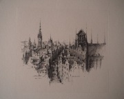 Gdańsk. ul. Długa. Obraz. Tusz. 2015