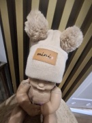 Czapka Beżowa chlopieco dziewczęca 