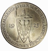 Republika Weimarska - 3 Marki - 1000 lecie Nadrenii - 1925 D - Mennicza