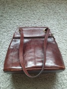 Solidna skórzana torebka damska | Brązowy kolor | Skóra