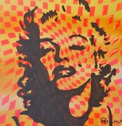 Obraz POPART w ramie 36x36cm marilyn monroe film  design  LUXURY hand made