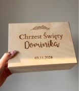 SKRZYNKA NA PAMIĄTKI 22x16CM PREZENT NA KOMUNIĘ CHRZEST ROCZEK ŚLUB