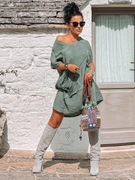 Luźna lniana tunika by Zocco z ozdobnymi cięciami