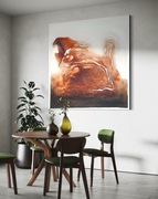 Obraz 120x130 dekoracja abstrakcja brąz beż biel 