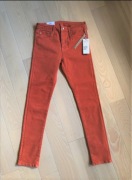 Spodnie nowe, skinny, jeans, kolor rudy