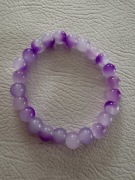 Bransoletka z koralików szklanych 8 mm – fioletowa ombre