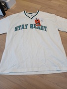 T-shirt chłopięcy w stylu collage z grafiką na piersi, kremowy 176 REPORTER