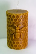 Świeca z naturalnego wosku plaster miodu 5x8,5cm