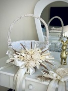 Ozdoba, stroik na Koszyczek wielkanocny Boho Wielkanoc koszyk