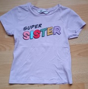 Bawełniany Podkoszulek H&M 98 104 Super Sister bluzka koszulka 