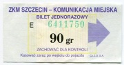 Bilet  ZKM  Szczecin - 90gr