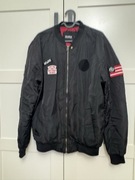 Kurtka męska bomberka Pull&Bear XL czarna z naszywkami