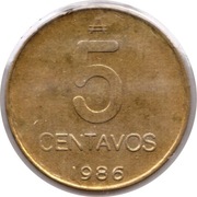 ARGENTYNA 5 centavos 1986 KM# 97.1, XF, 5 gram
