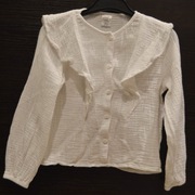 Bluzka koszula dla dziewczynki biała 122 6 - 7  lat