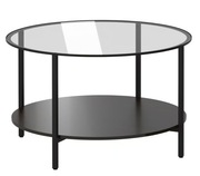 Stolik kawowy IKEA VITTSJÖ czarnobrązowy szkło, 75 cm